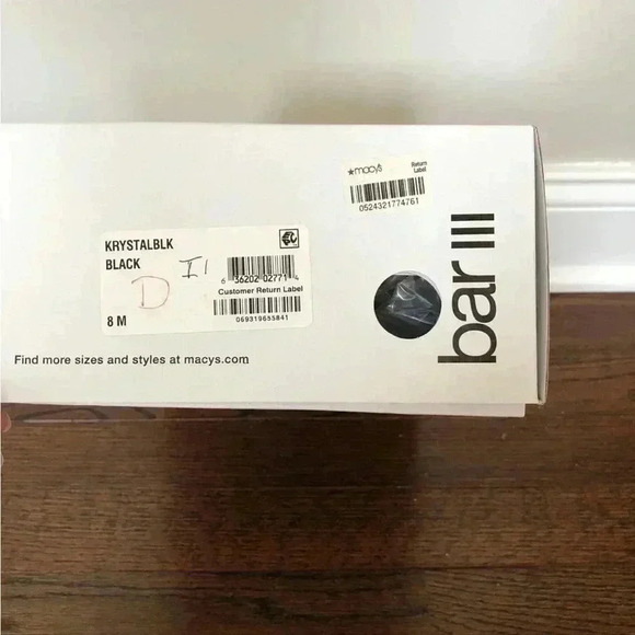 NEW Bar III Krystal Black Open Toe Wedge Heel w/Silver Accents - Size 8 - Picture 9 of 9